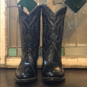 Exotic eel skin cowboy boots